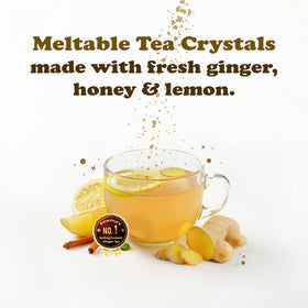 Pocas instant tea packets with lemon and ginger, ideal for on-the-go tea.