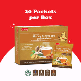 Pocas honey ginger tea crystals dissolving in water for a quick flavorful mix