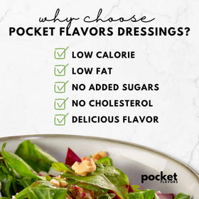 Pocket Flavors dressing doubles as a quick marinade or salad boost.