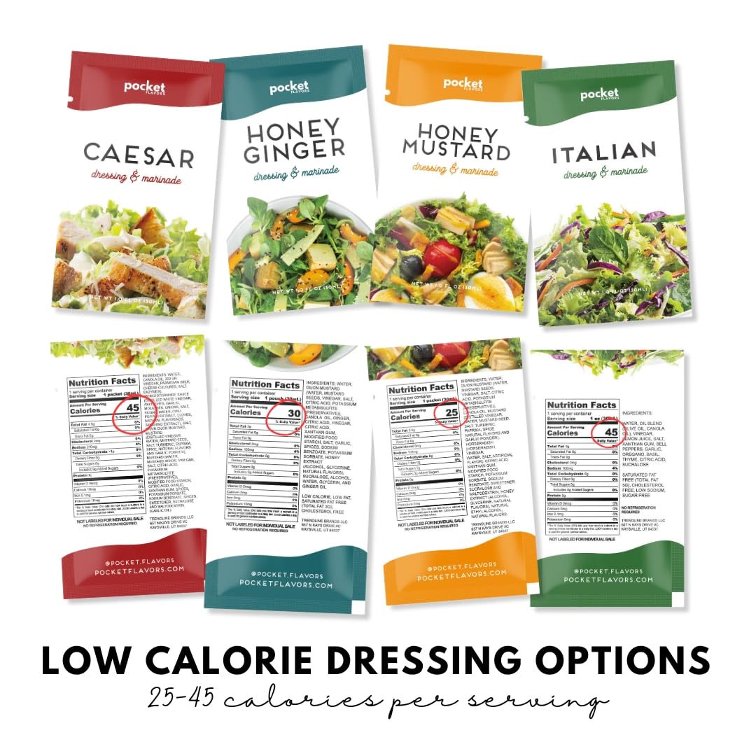 Pocket Flavors Greek dressing 1oz pouch ideal for healthy veggie bowls