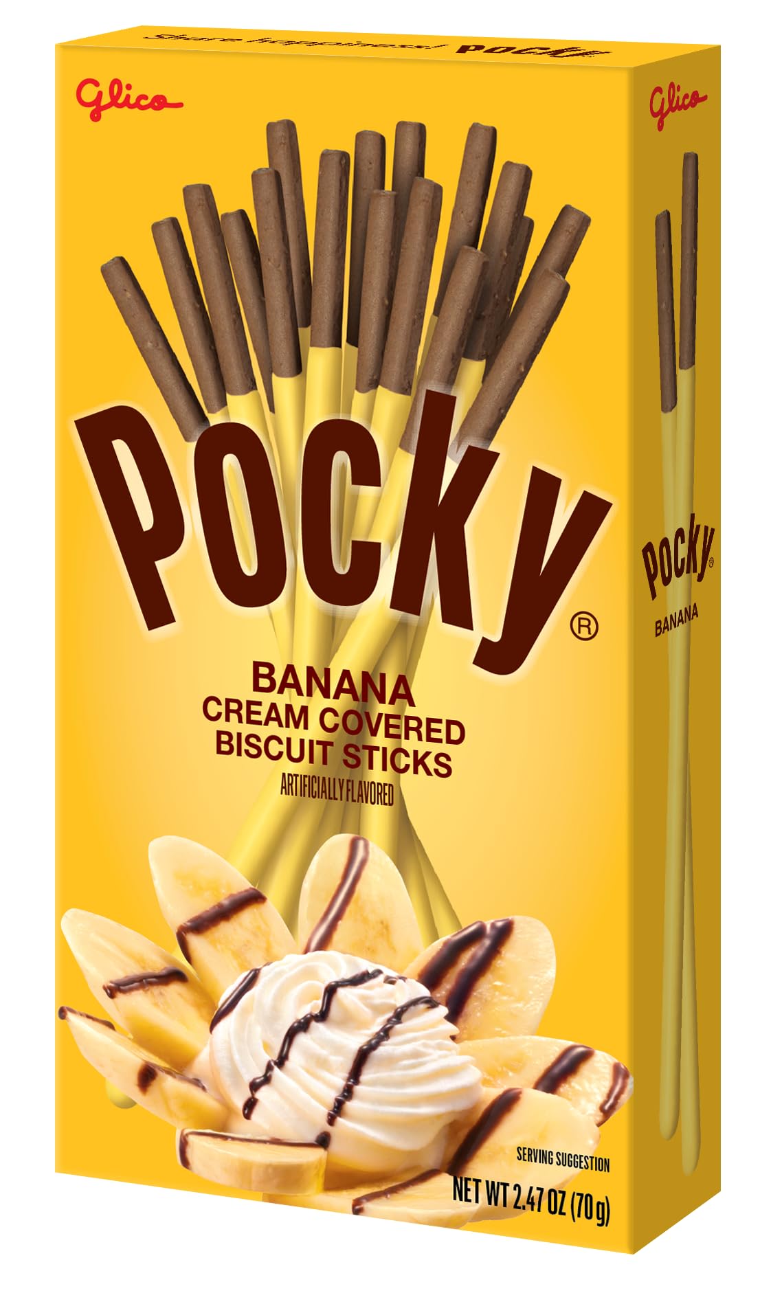 Pocky chocolate banana stick on the go for quick snacking.