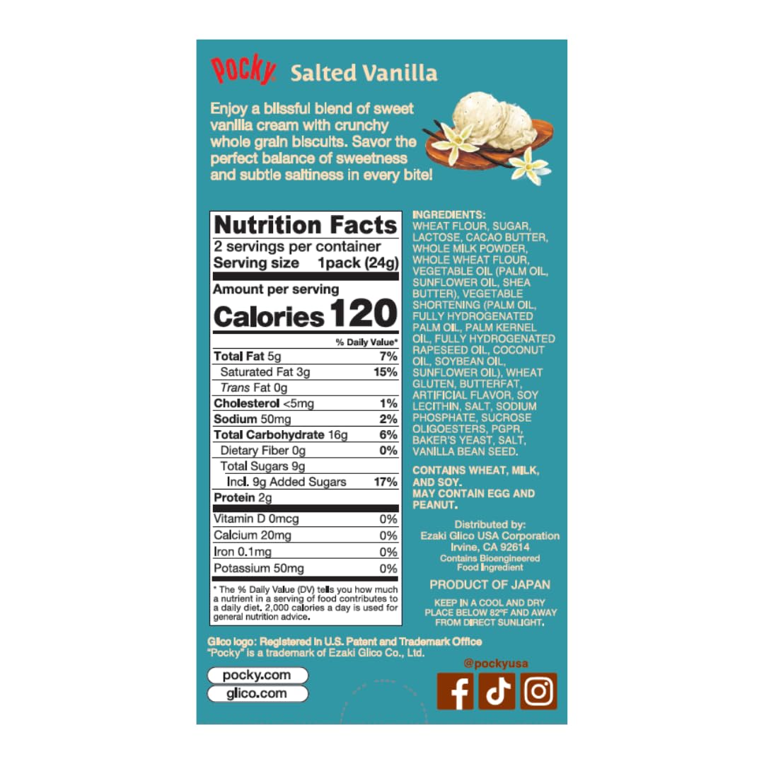 Pocky Salted Vanilla close-up of creamy coating with balanced flavor