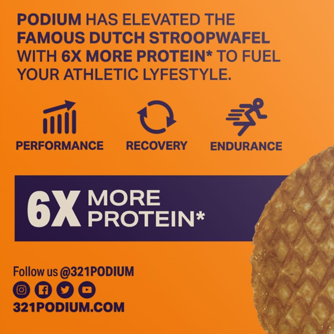 Podium Protein Stroopwafel on-the-go snack fits in bags and commutes.