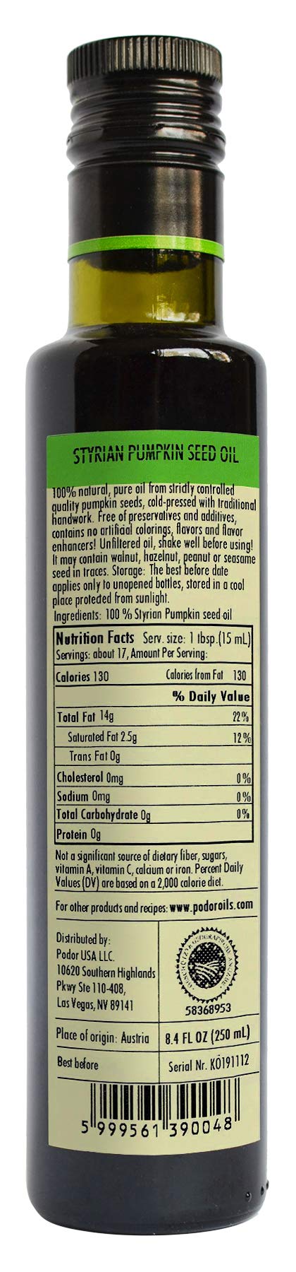 PÖDÖR Styrian pumpkin seed oil pour captures nutty aroma for salads.