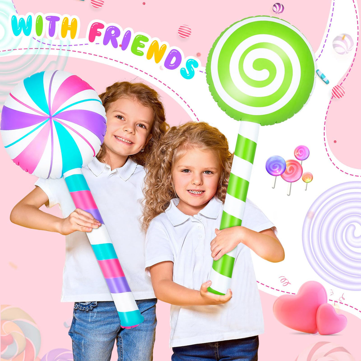 Poen durable PVC lollipop decorations designed for multiple uses.