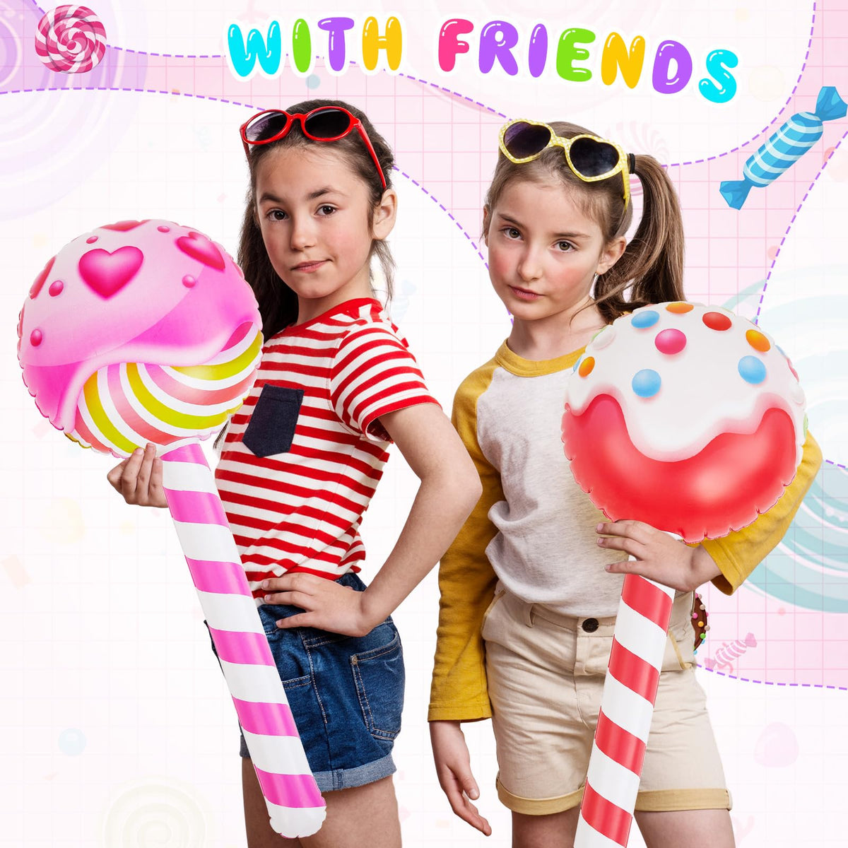 Poen giant inflatable lollipop blue purple decor adds color to birthdays