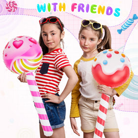Poen giant inflatable lollipop blue purple decor adds color to birthdays