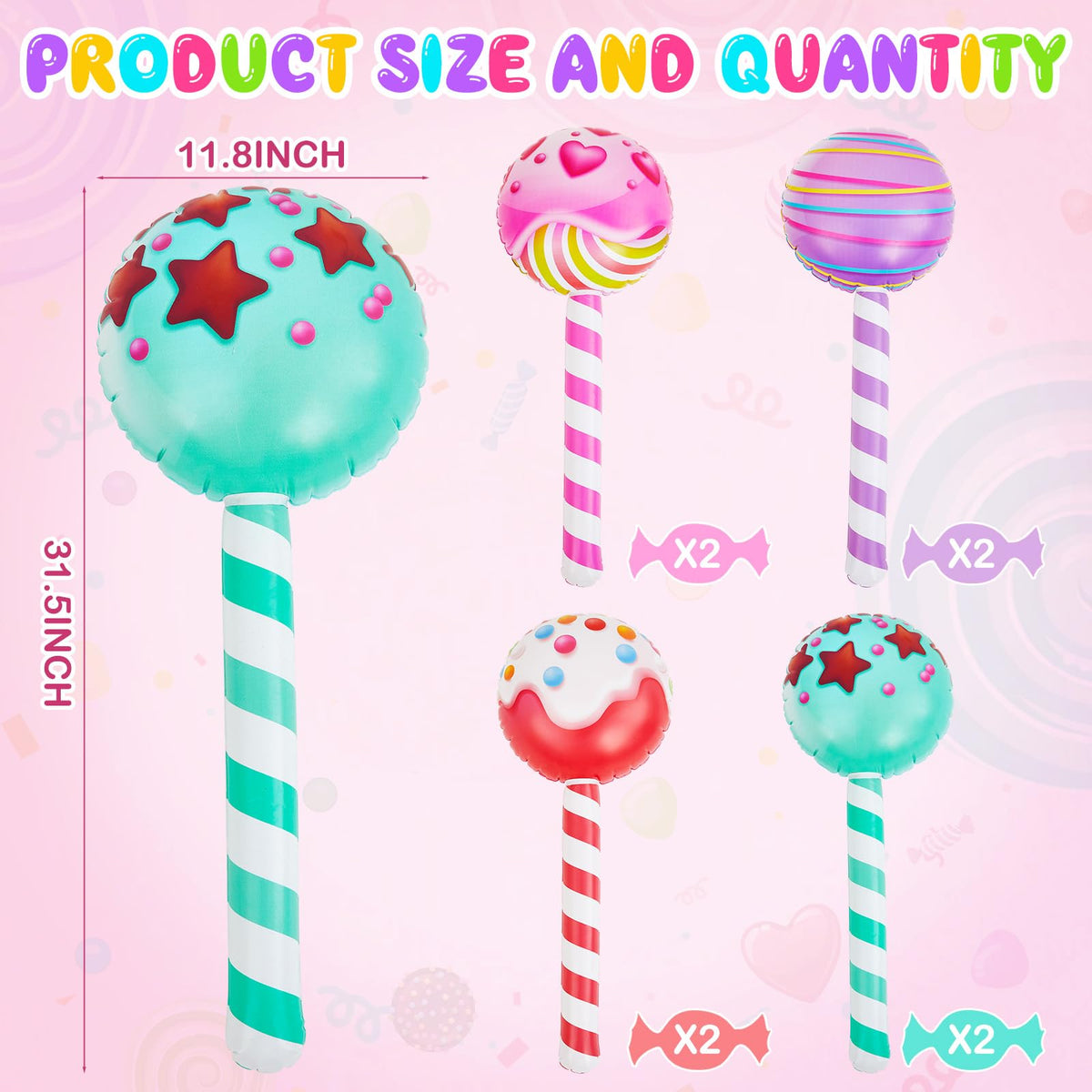 Poen giant inflatable lollipop red watermelon decor for festive celebrations