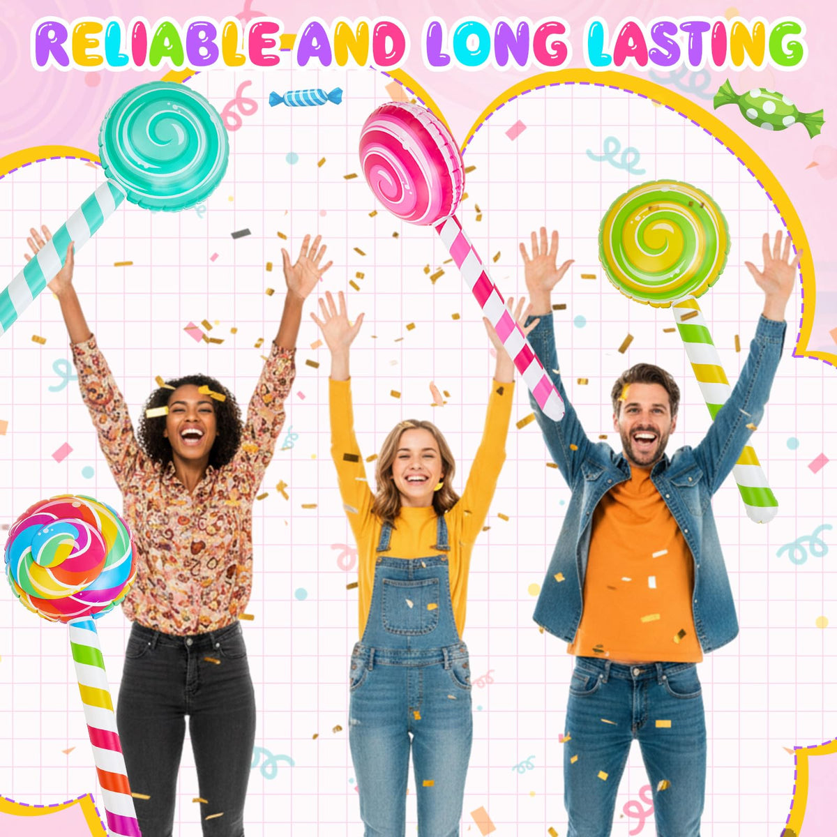 Poen giant lollipop decor ideal for party favors and vivid venue accents.