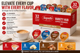 POGALIGHT caramel macchiato creamer single, smooth flavor for cafe-style coffee.