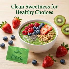 Heat-stable stevia suitable for baking and cooking with Dolce Vitta.