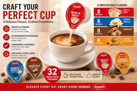 POGALIGHT half-and-half creamer single, rich dairy blend for balanced taste.