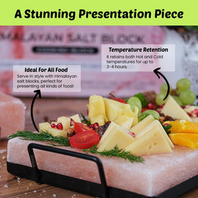 POHS Himalayan Salt Block in kitchen setup demonstrates versatile cooking and serving.