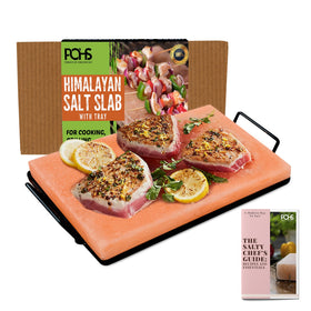 POHS Himalayan Salt Block on grill adds mineral-rich flavor to meals.