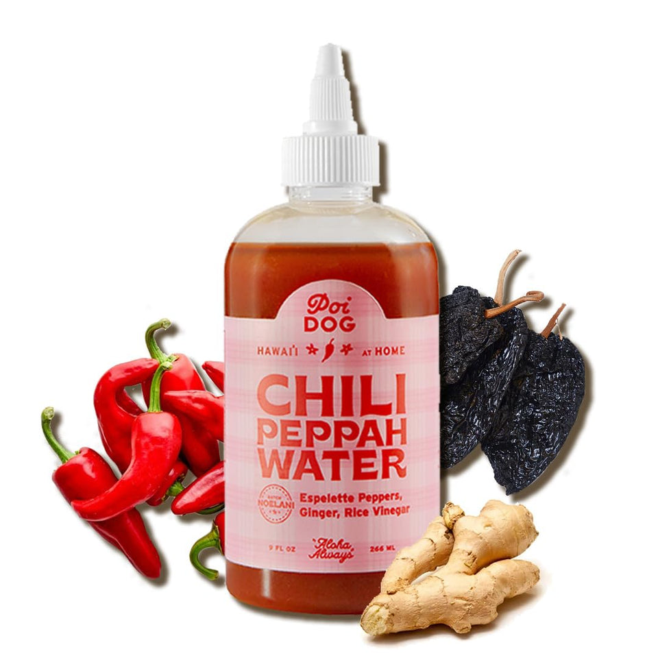 Poi Dog Noelani Batch bottle front view, showcasing versatile mild Hawaiian sauce.