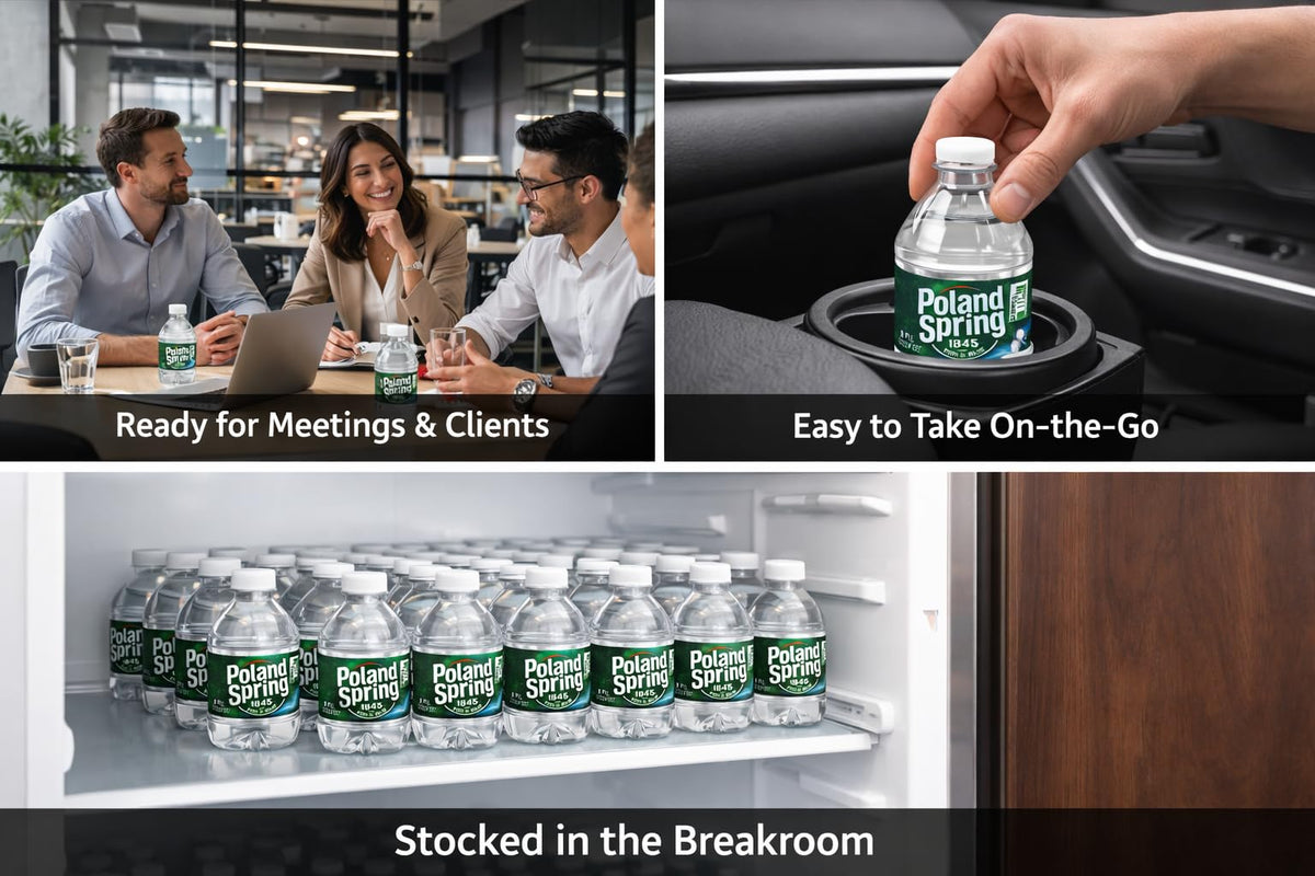 Poland Spring 8oz mini-bottle case-display ready for stocking