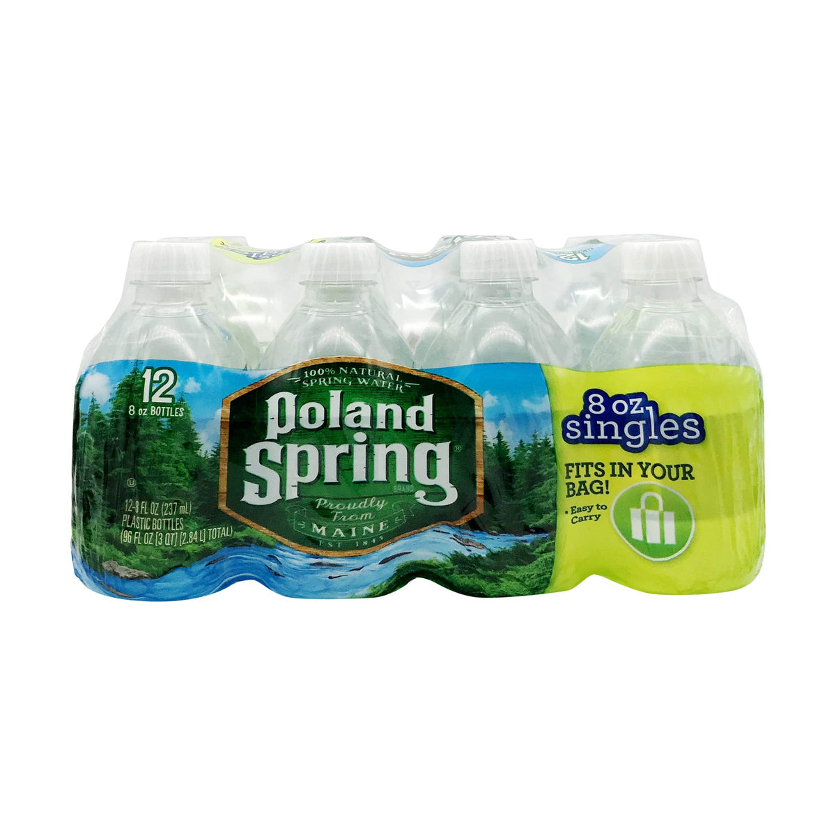 Poland Spring Half Pint 12-pack on display for convenient hydration.