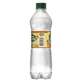 Poland Spring Sparkling Mandarin Orange bubbles close-up emphasizes refreshing carbonation for anytime.