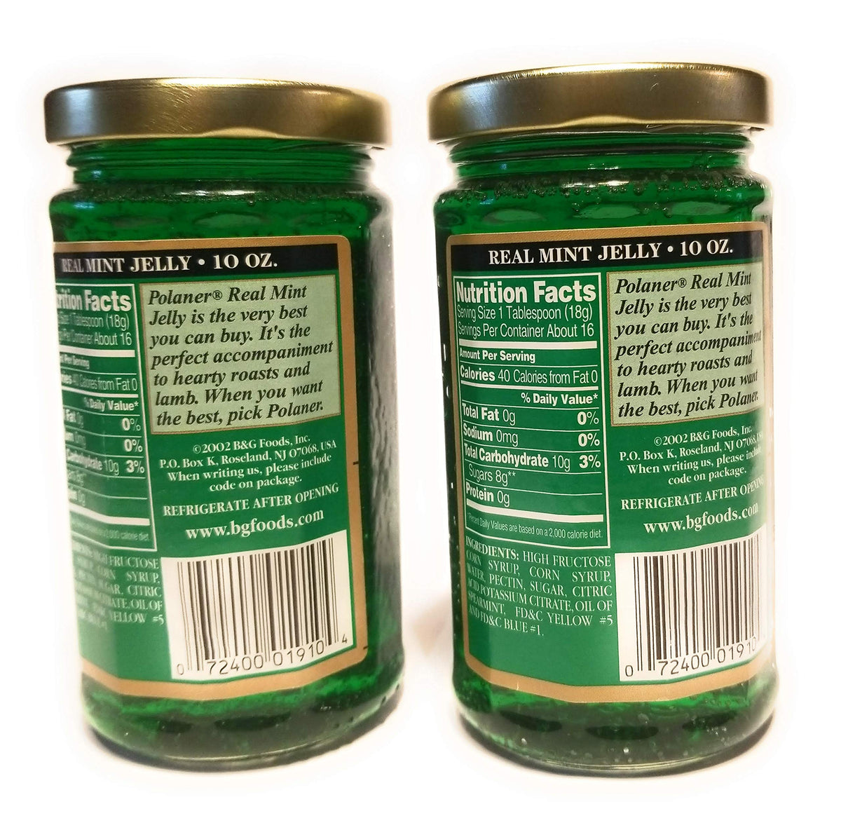 Polaner real mint jelly close-up shows glossy texture ideal for brushing on meats.