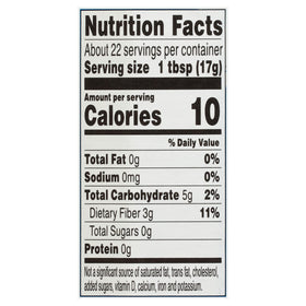 Polaner Sugar Free with Fiber label closeup shows Non-GMO and gluten-free qualities
