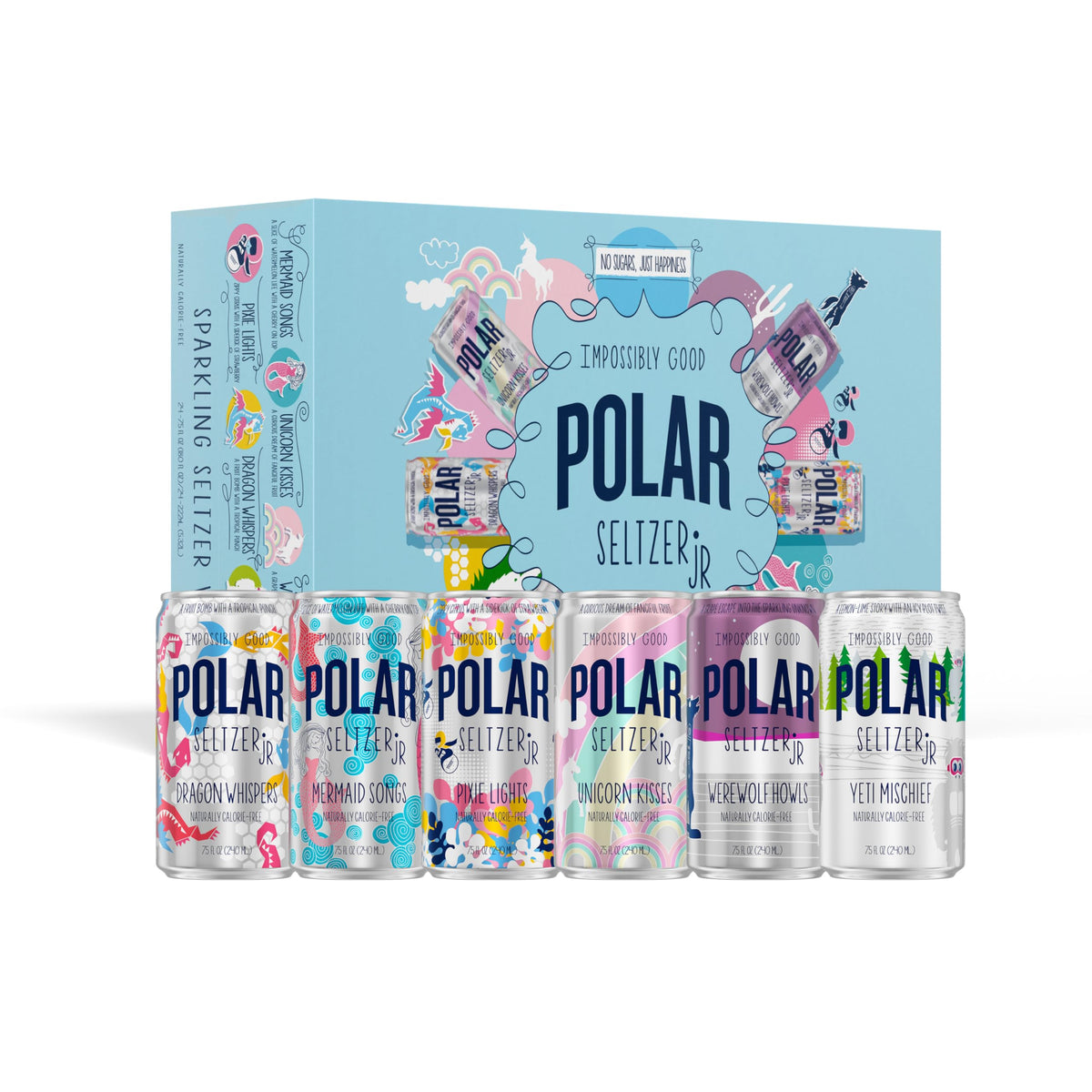Polar Seltzer Jr Unicorn Kisses can offers zero sugar and fruity refreshment on the go.
