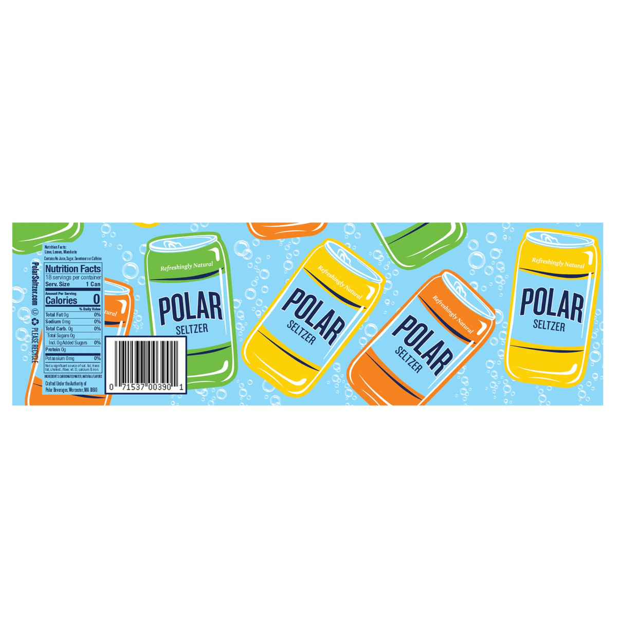 Polar Seltzer Variety Pack on-shelf display suggests family-friendly, everyday refreshment