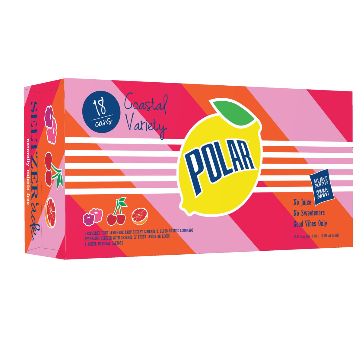 Polar Seltzer'ade Raspberry Pink Lemonade can with fruity sparkle and zero sugar