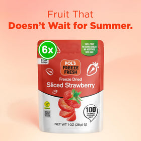 Pol’s Freeze Fresh crispy fruit close-up highlights light texture and vibrant color.