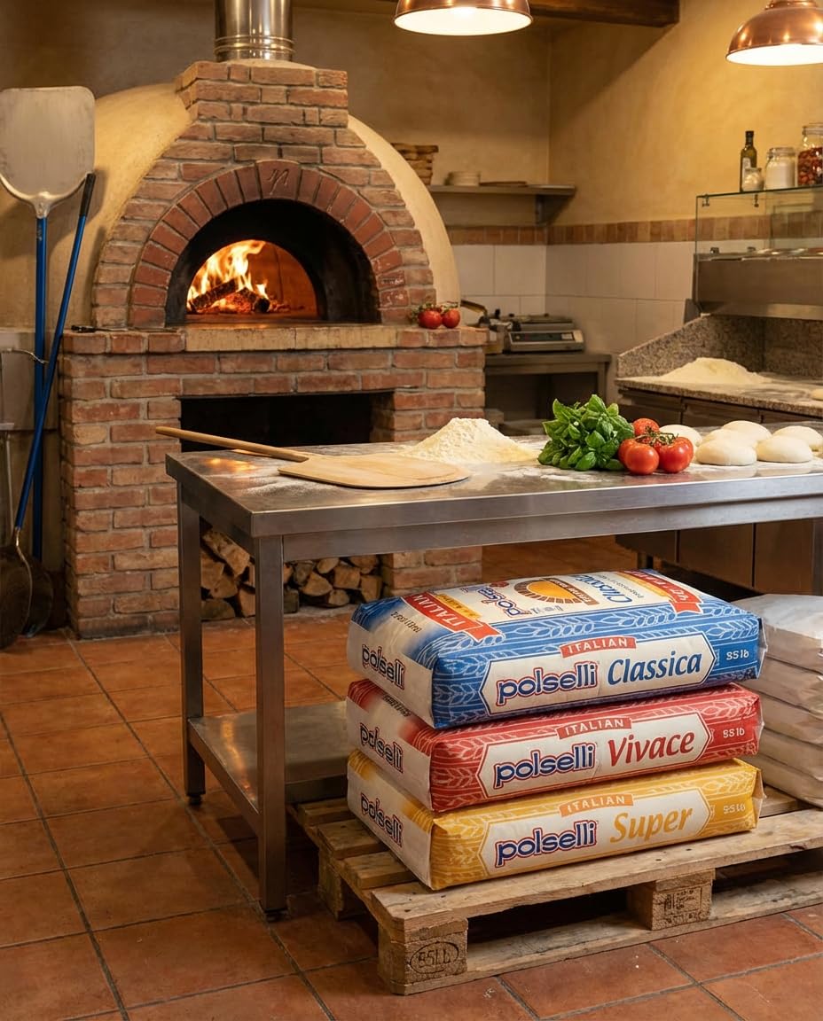 POLSELLI Classica 00 flour milled slowly for high absorption.
