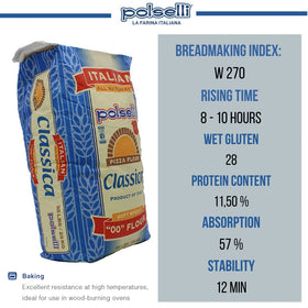 POLSELLI Classica 00 flour pizza crust delivers crisp, flavorful edges.
