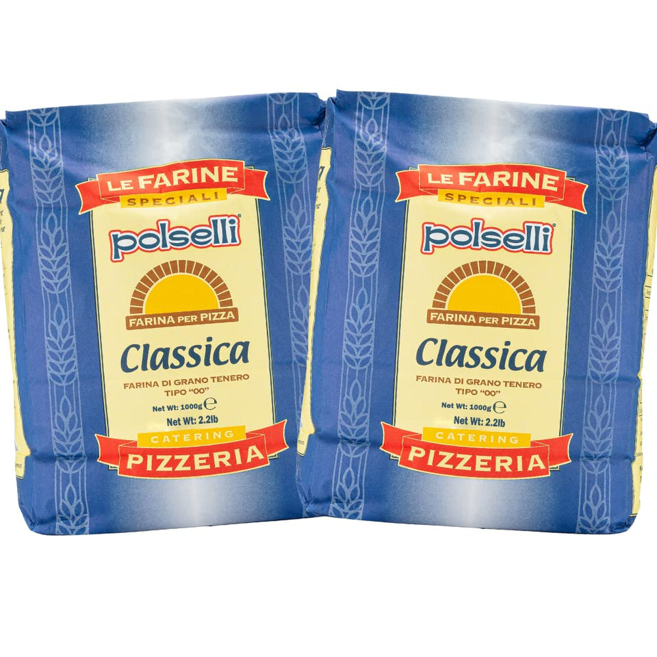 POLSELLI Classica 00 flour 2-pack for authentic pizza and pasta dough.