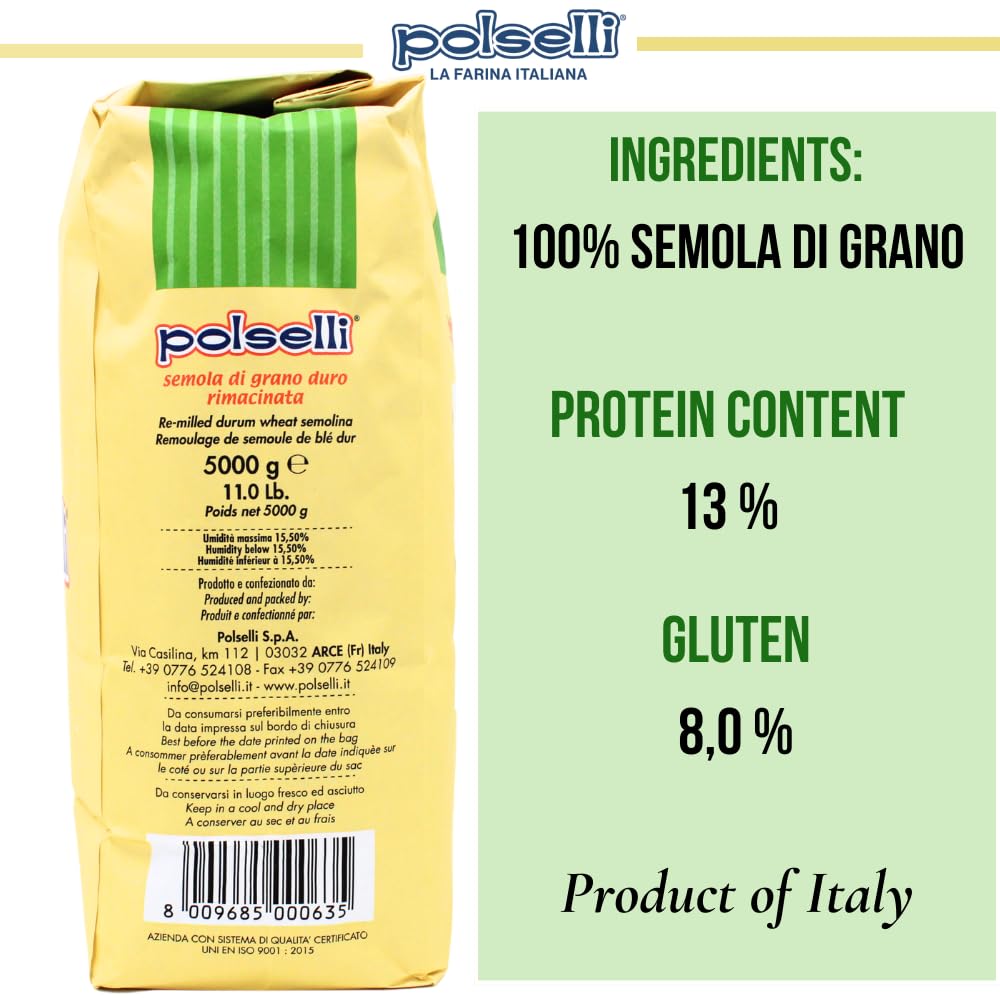 POLSELLI semola rimacinata dough with elastic gluten for versatile doughs.