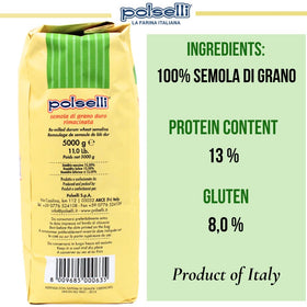 POLSELLI semola rimacinata dough with elastic gluten for versatile doughs.