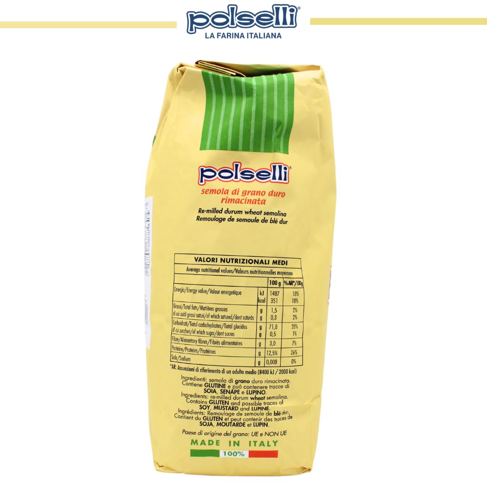 POLSELLI semola rimacinata ready for pizza dough preparation and shaping.