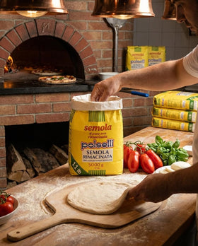 Polselli Semolina Flour bread dough shaping crusty loaves with rich aroma.