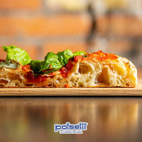 Polselli Semolina Flour pizza dough ready for rolling with crisp, chewy crust.