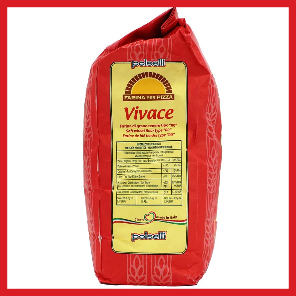 Polselli Vivace flour close-up highlighting premium gluten quality for home baking