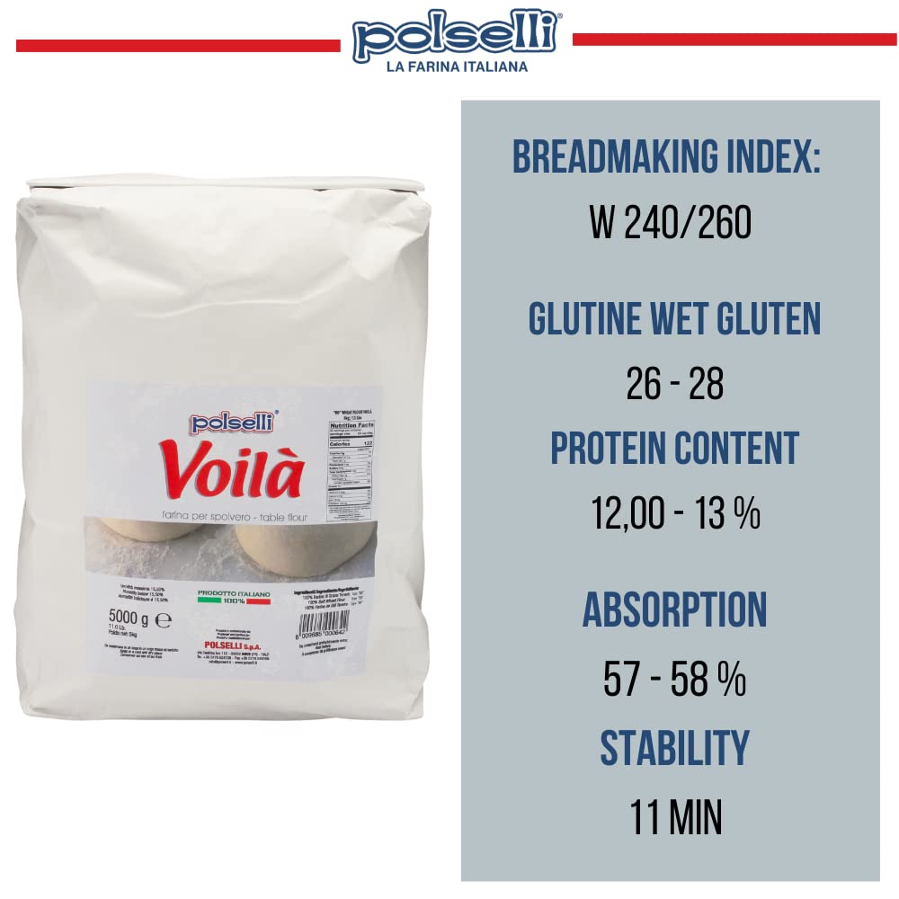 POLSELLI Voila Italian 00 flour yields tender, strong doughs