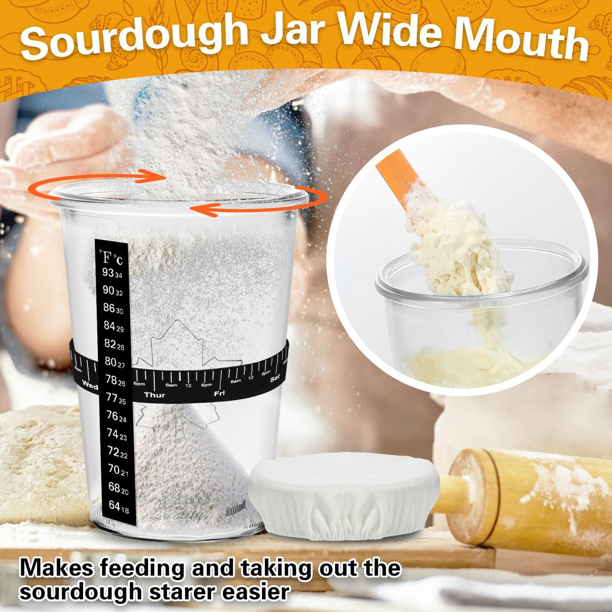 POLYHNIA sourdough starter kit with essential tools for smooth fermentation.