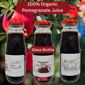 Pomegranaze no sugar added label indicates a pure fruit option.