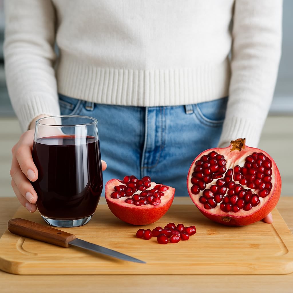 Pomegranaze organic pomegranate juice bottle highlighting clean ingredients.