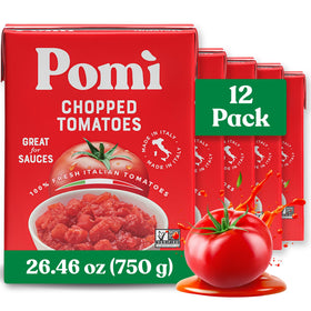 Pomì chopped tomatoes 12-pack front view for quick Italian sauces