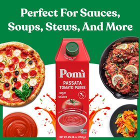 Pomì Passata BPA-free carton keeps ingredients safe.