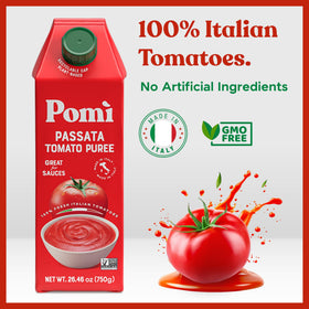 Pomì Passata creamy velvety texture enhances soups and pastas.