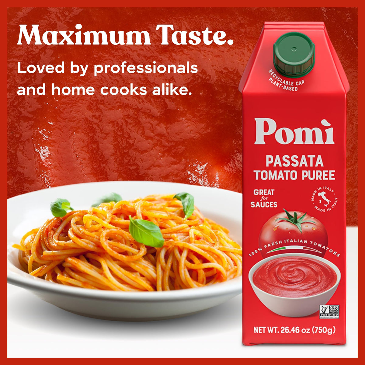 Pomì Passata non-GMO gluten-free option for healthy cooking.