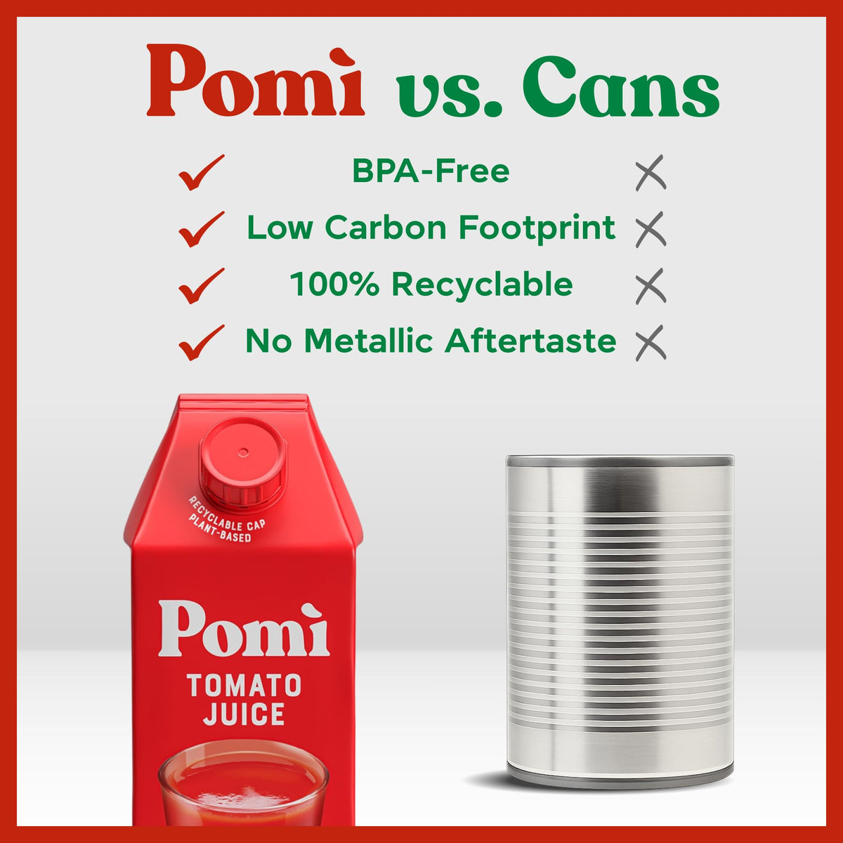 Pomì Tomato Juice gluten-free label for versatile kitchen use