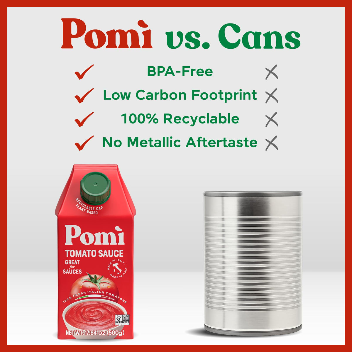 Pomì sauce in BPA-free carton helps maintain freshness