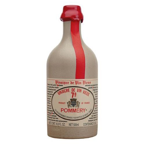 Pommery aged red wine vinegar in stone crock bottle enhances dressings and marinades