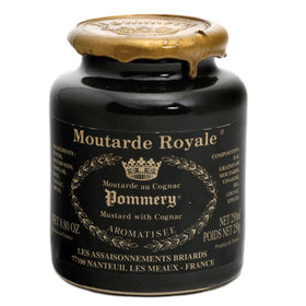 Pommery Moutarde Royale au Cognac close-up reveals seeds and cognac notes for sauces.