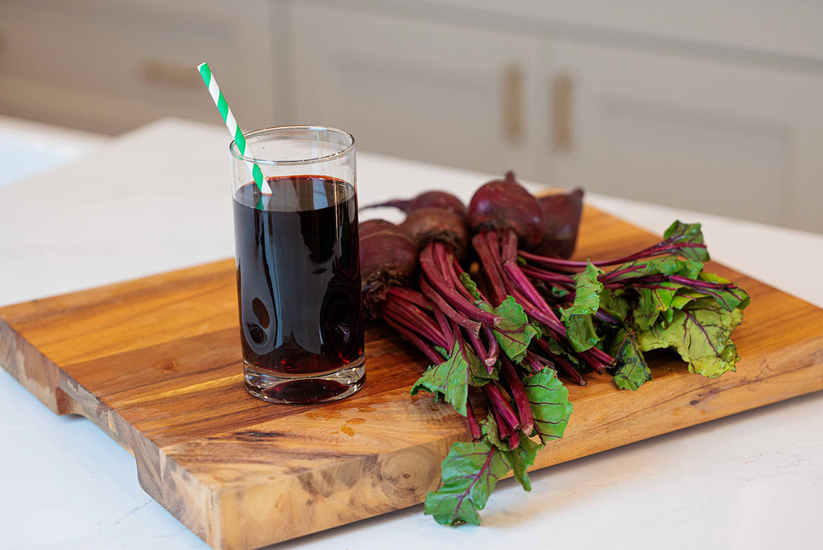 Pomona Organic Beet Juice pour into glass reveals vibrant color with no added sugar